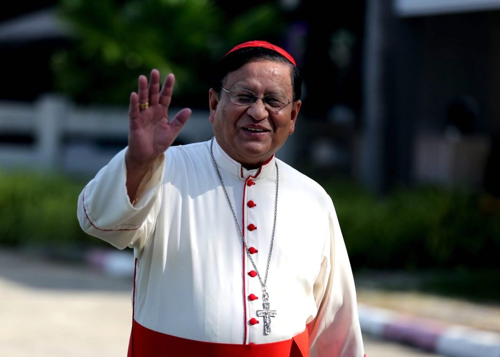Cardinal Charles Maung Bo waving and smiling at FABC50